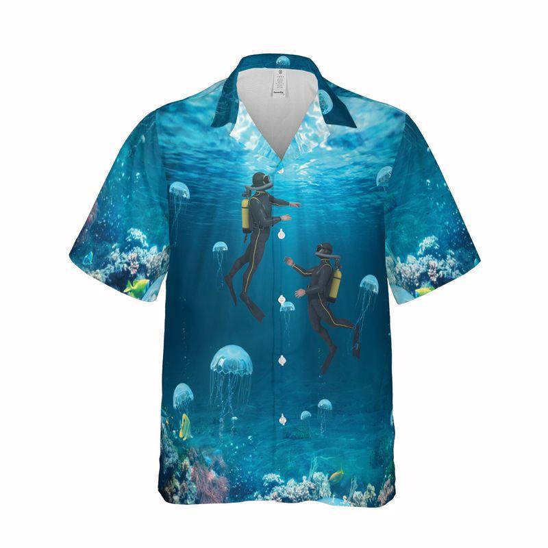Scuba Diving Aloha Hawaiian Shirts For Summer - Diving Ocean Life Hawaiian Set Outfits For Men Women - Gift For Scuba Diving Lovers, Friend, Family - Image 4