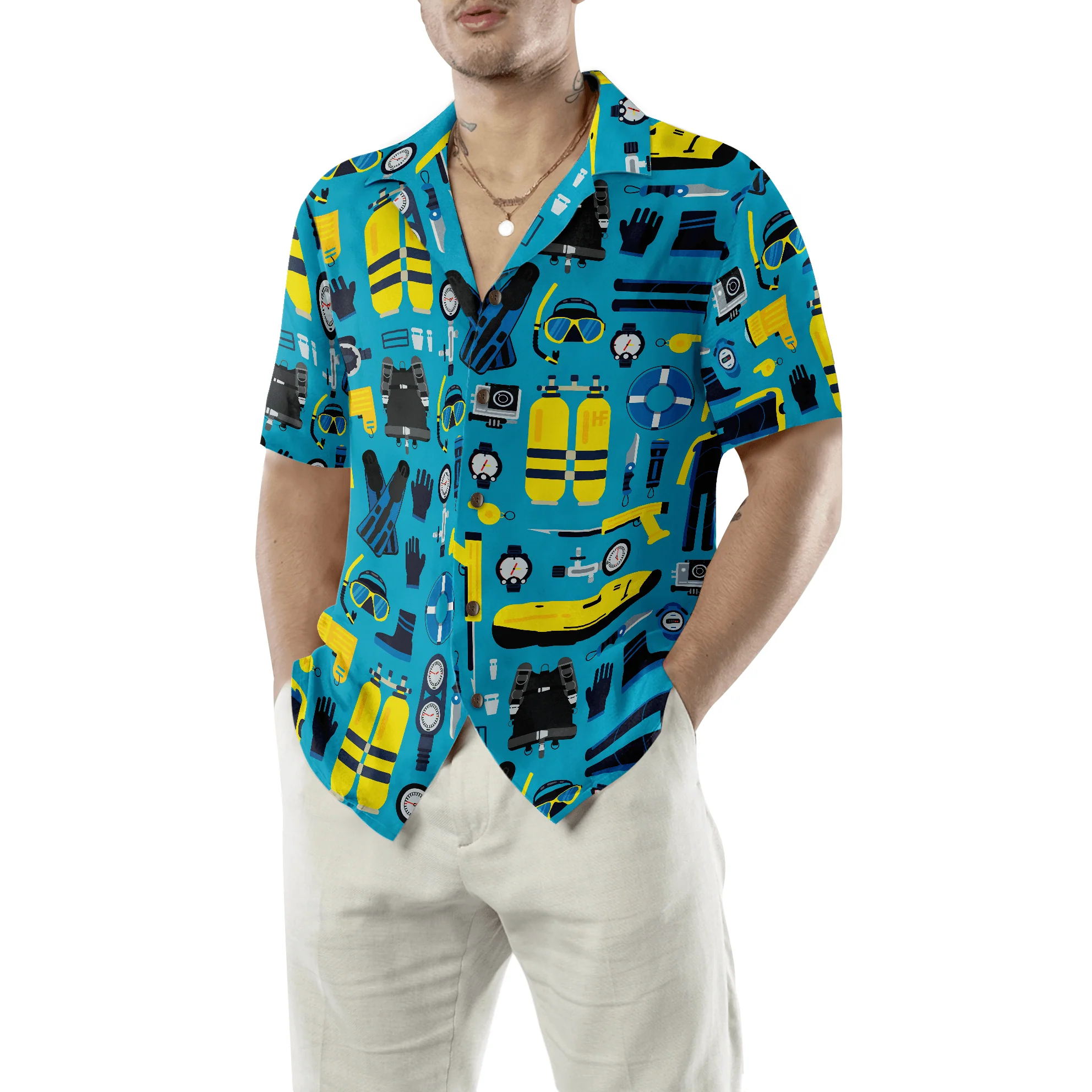 Scuba Diving Gear Aloha Hawaiian Shirt For Summer, Colorful Shirt For Men Women, Perfect Gift For Friend, Team, Family, Diving Lovers - Image 3