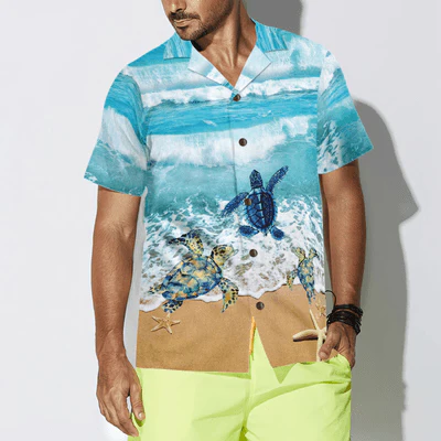 Sea Turtle Hawaiian Shirt, In A World Where You Can Be Anything Be Kind Aloha Shirt For Men - Perfect Gift For Turtle Lovers, Friend, Family - Image 5