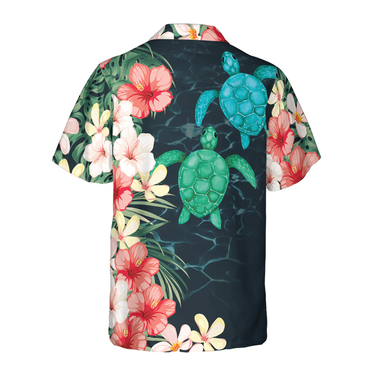 Sea Turtle Hawaiian Shirt, Tropical Flower, Tropical Sea Turtle Aloha Shirt For Men - Perfect Gift For Husband, Boyfriend, Friend, Family - Image 3