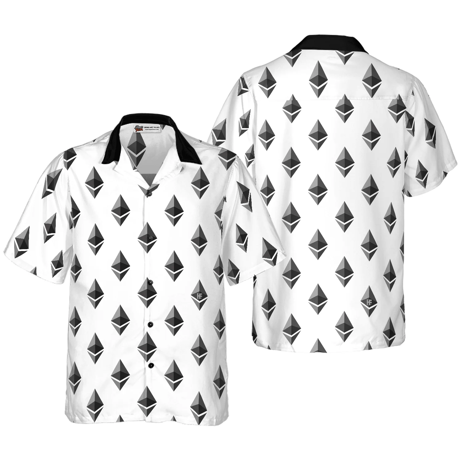 Seamless Ethereum Cryptocurrency Hawaiian Shirt, Colorful Summer Aloha Shirt For Men Women, Perfect Gift For Husband, Wife, Friend, Family
