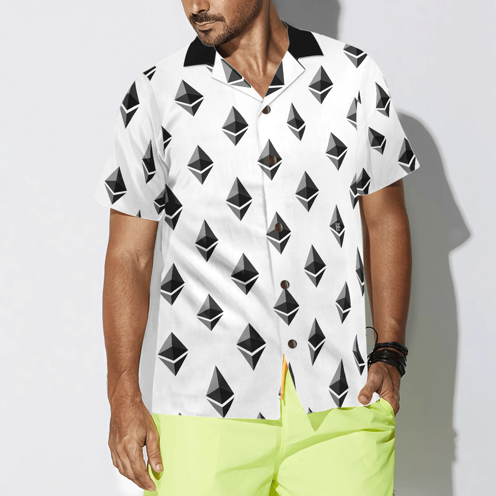 Seamless Ethereum Cryptocurrency Hawaiian Shirt, Colorful Summer Aloha Shirt For Men Women, Perfect Gift For Husband, Wife, Friend, Family - Image 3