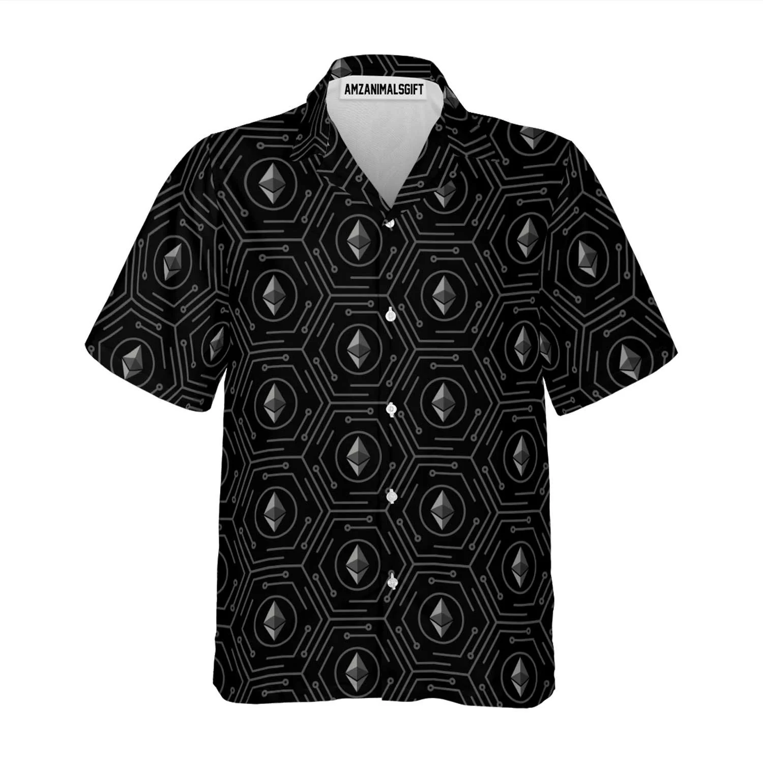 Seamless High Tech Ethereum Cryptocurrency Hawaiian Shirt, Colorful Summer Aloha Shirt For Men Women, Perfect Gift For Husband, Wife, Friend, Family - Image 2