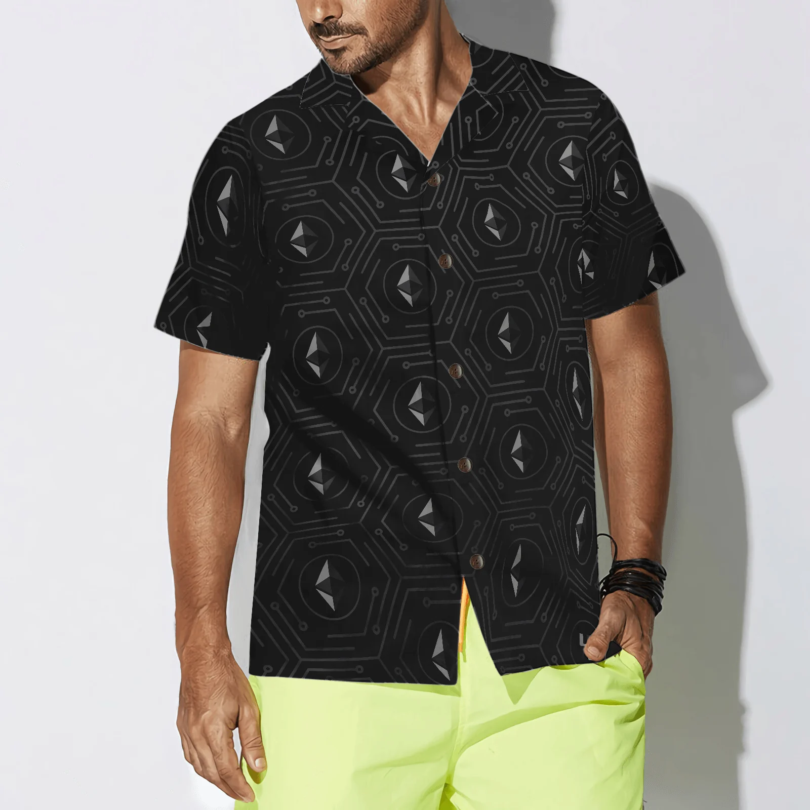 Seamless High Tech Ethereum Cryptocurrency Hawaiian Shirt, Colorful Summer Aloha Shirt For Men Women, Perfect Gift For Husband, Wife, Friend, Family - Image 8