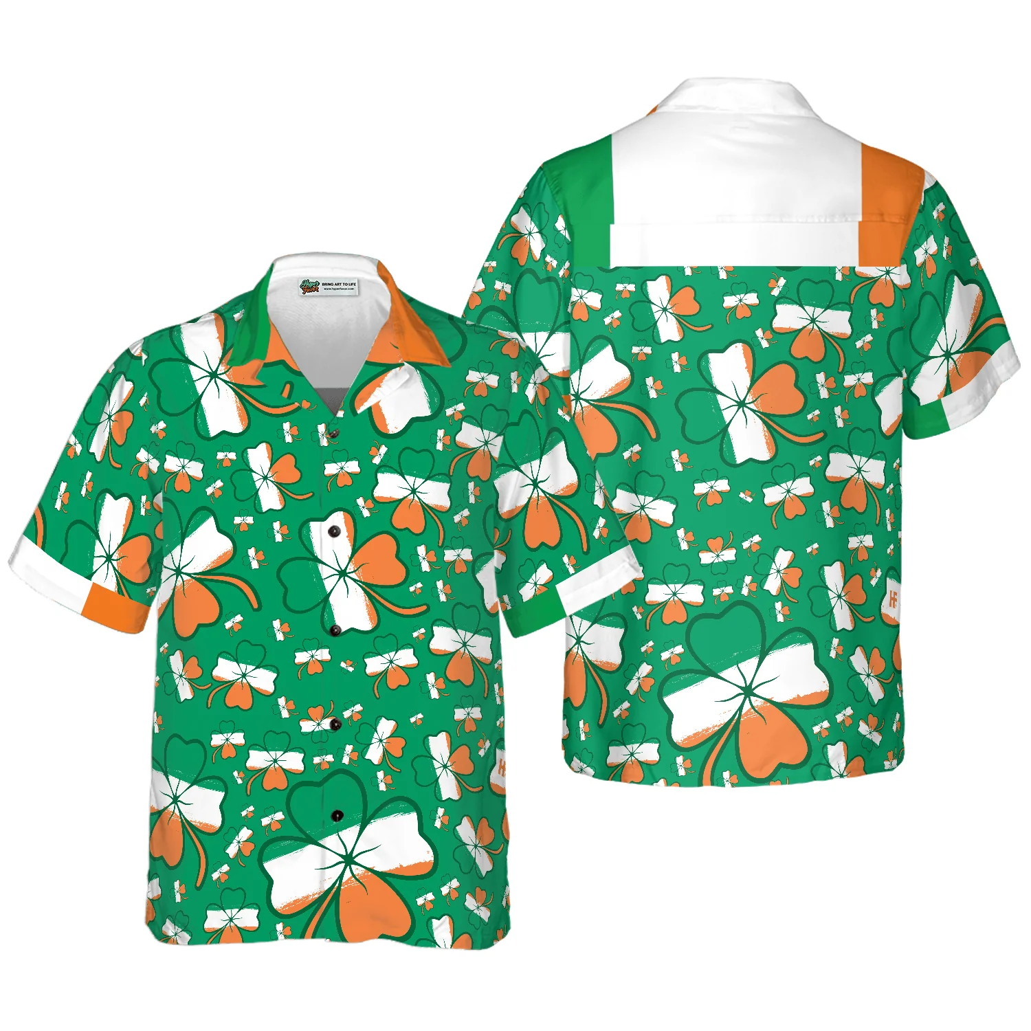Seamless Ireland Styled Shamrock Saint Patrick's Day Irish Hawaiian Shirt, Colorful Summer Aloha Shirts For Men Women, Perfect Gift For Husband, Wife
