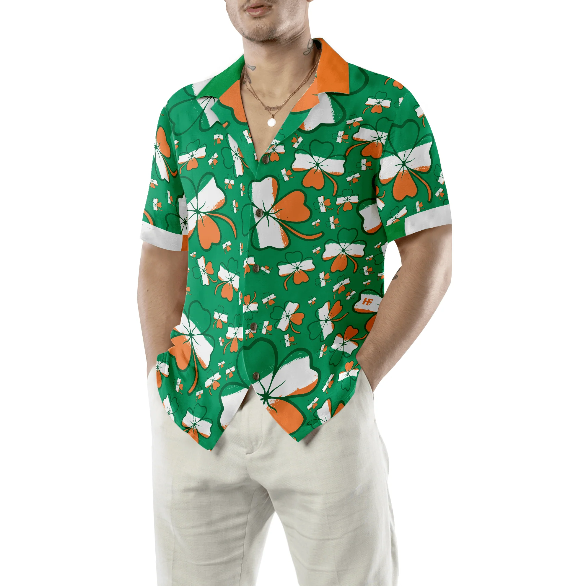 Seamless Ireland Styled Shamrock Saint Patrick's Day Irish Hawaiian Shirt, Colorful Summer Aloha Shirts For Men Women, Perfect Gift For Husband, Wife - Image 5