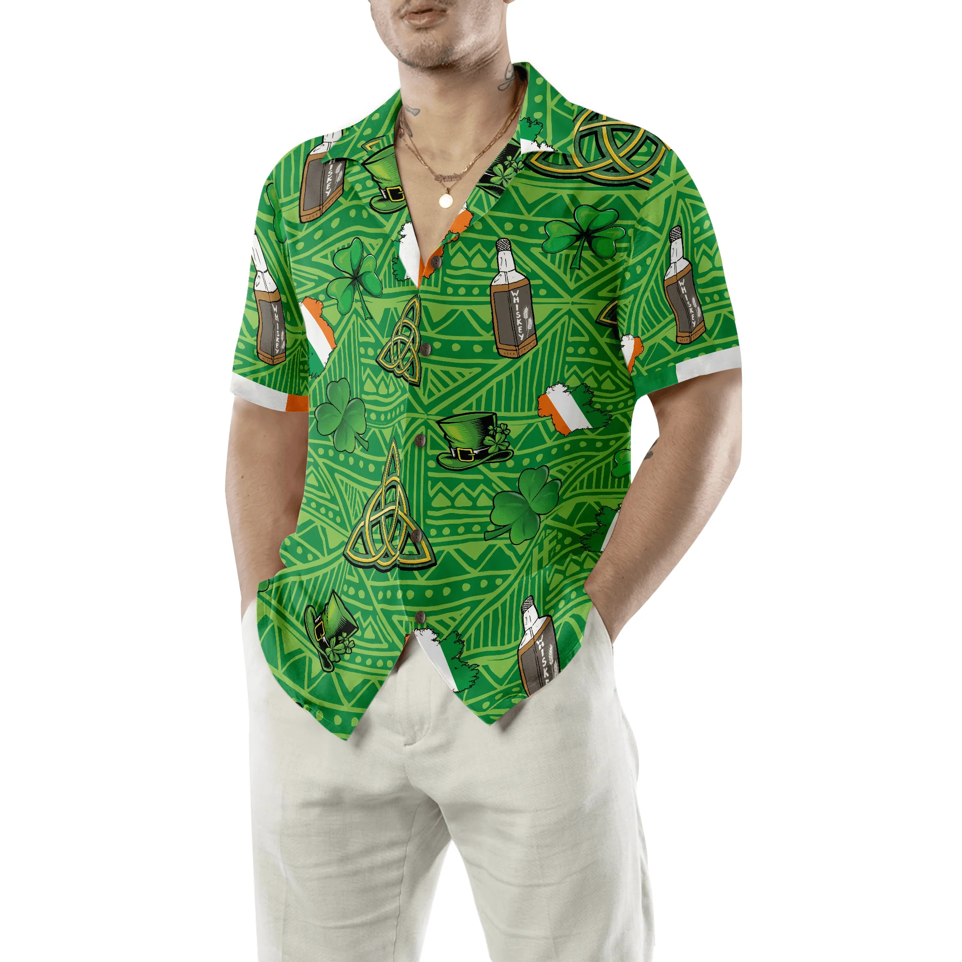 Shamrock Irish People Proud Saint Patrick's Day Hawaiian Shirt, Colorful Summer Aloha Shirts For Men Women, Perfect Gift For Husband, Wife - Image 5
