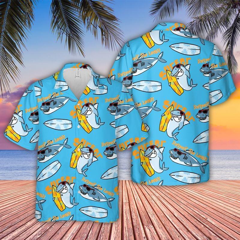 Shark Aloha Hawaiian Shirt - Surfing Hawaiian Shirt, Funny Sharks Surfing Hawaiian Shirt - Perfect Gift For Men & Women, Shark Lover - Image 3