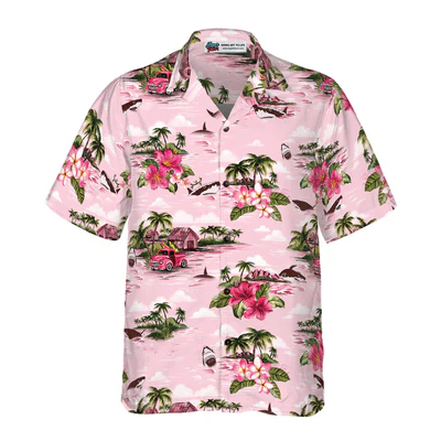 Shark Hawaiian Shirt, Tropical Flowers, Island Hawaiian, Aloha Shirt For Men - Perfect Gift For Husband, Boyfriend, Friend, Family - Image 2