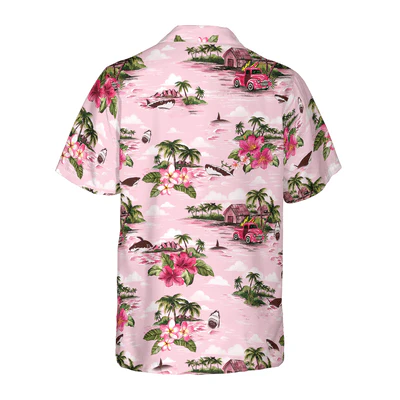 Shark Hawaiian Shirt, Tropical Flowers, Island Hawaiian, Aloha Shirt For Men - Perfect Gift For Husband, Boyfriend, Friend, Family - Image 3