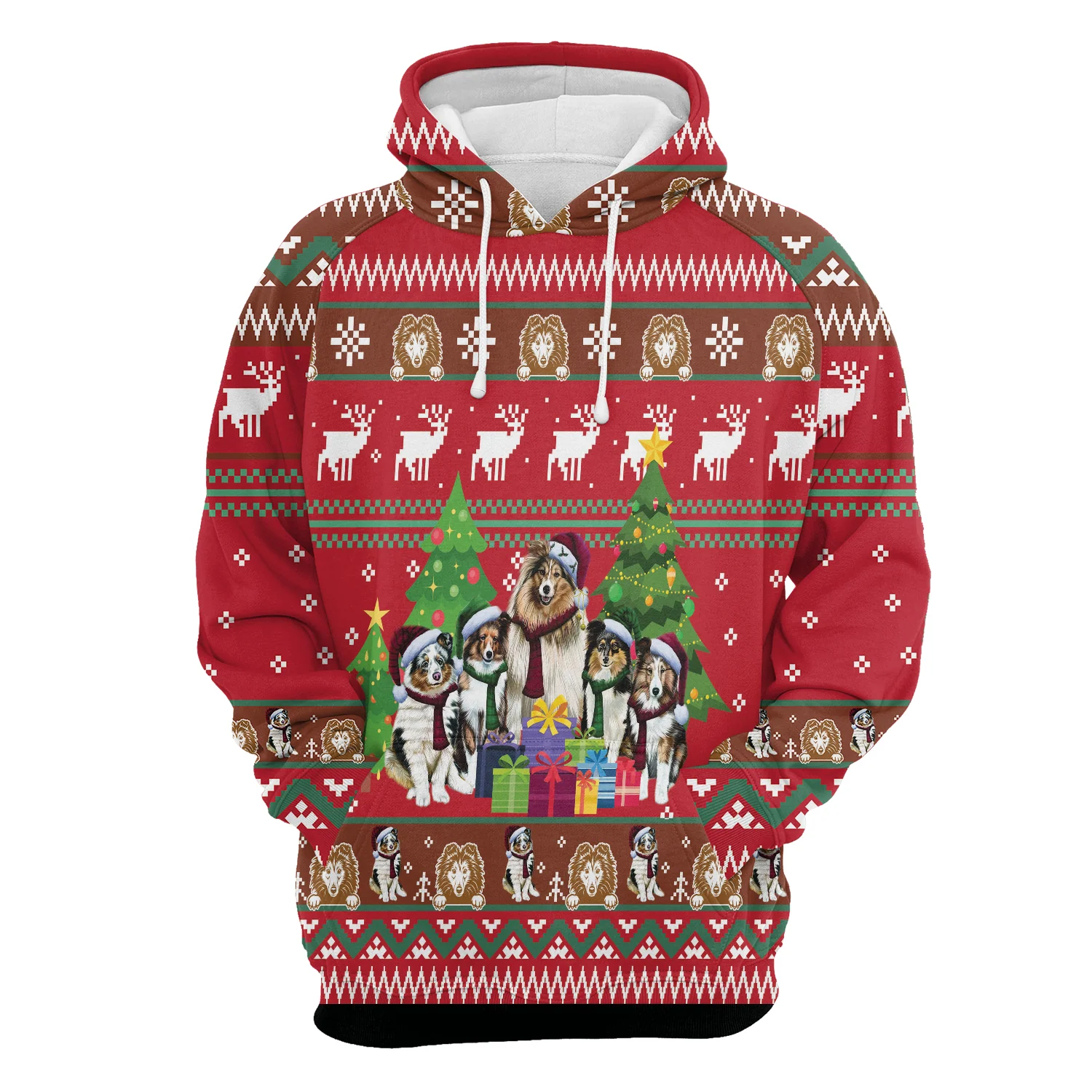 Shetland Sheepdogs Family Pullover Premium Hoodie, Perfect Outfit For Men And Women On Christmas New Year Autumn Winter - Image 2