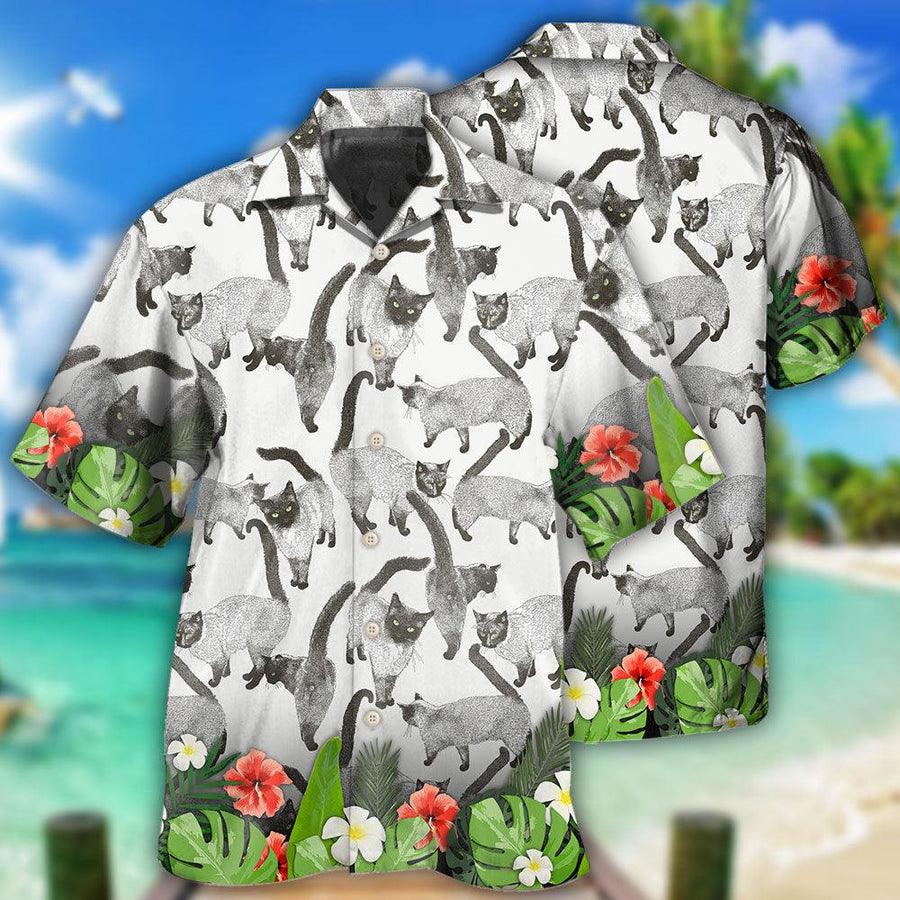 Siamese Cat Hawaiian Shirt For Summer, Cat Tropical Style, Best Colorful Cool Cat Hawaiian Shirts Outfit For Men Women, Friend, Cat Lover - Image 3
