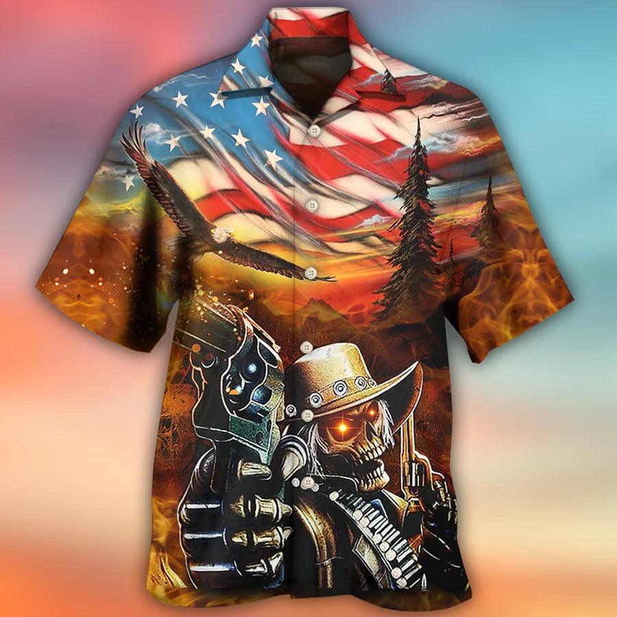 Skull Aloha Hawaiian Shirt For Summer - I Might Be The Black Sheep Of The Family Hawaiian Shirt - US Flag, Gangster Skull Hawaiian Shirt - Perfect Gift For Men, Women, Skull Lover - Image 2