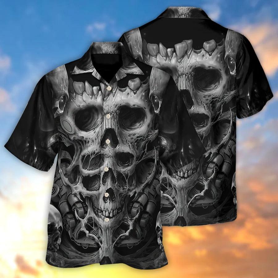 Skull Aloha Hawaiian Shirt For Summer - Skull Dark Inner Demons Hawaiian Shirt - Perfect Gift For Men, Women, Skull Lover - Image 3