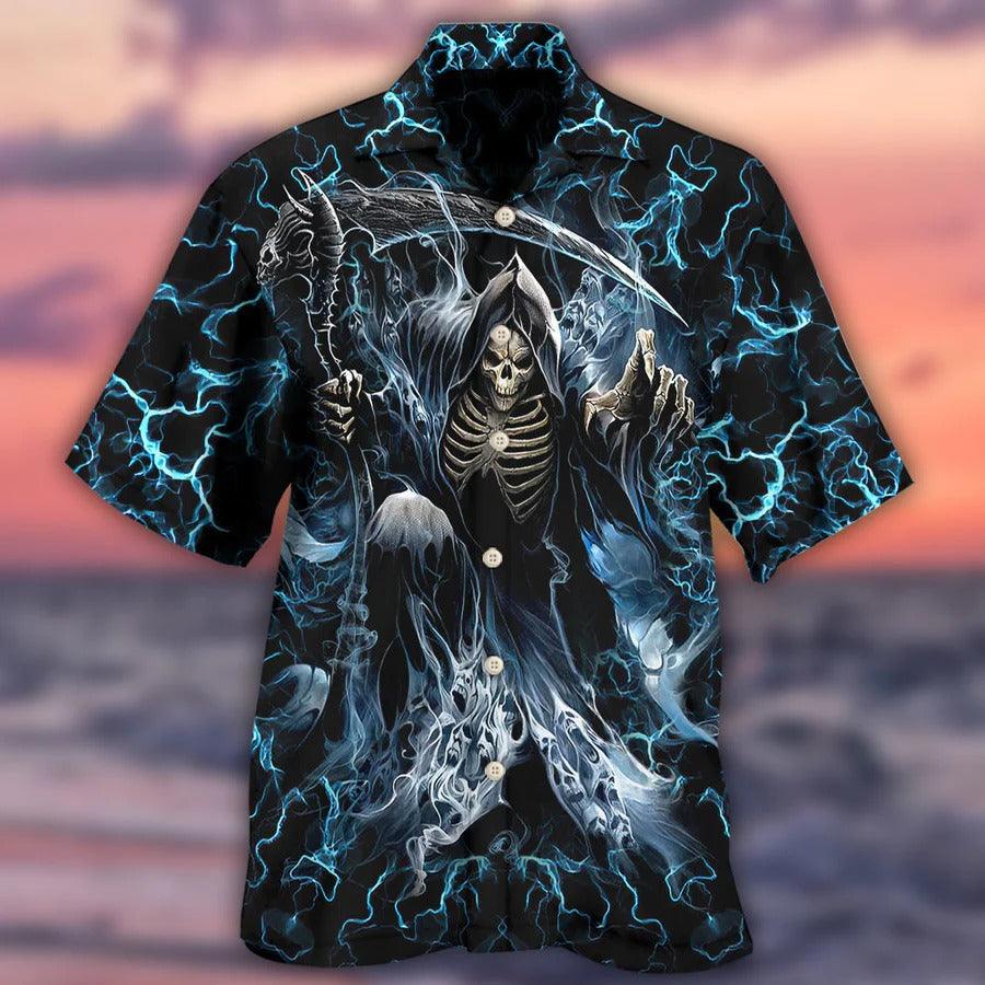 Skull Aloha Hawaiian Shirt For Summer - Skull Grumpy Old Man Stuck Hawaiian Shirt - Perfect Gift For Men, Women, Skull Lover - Image 2