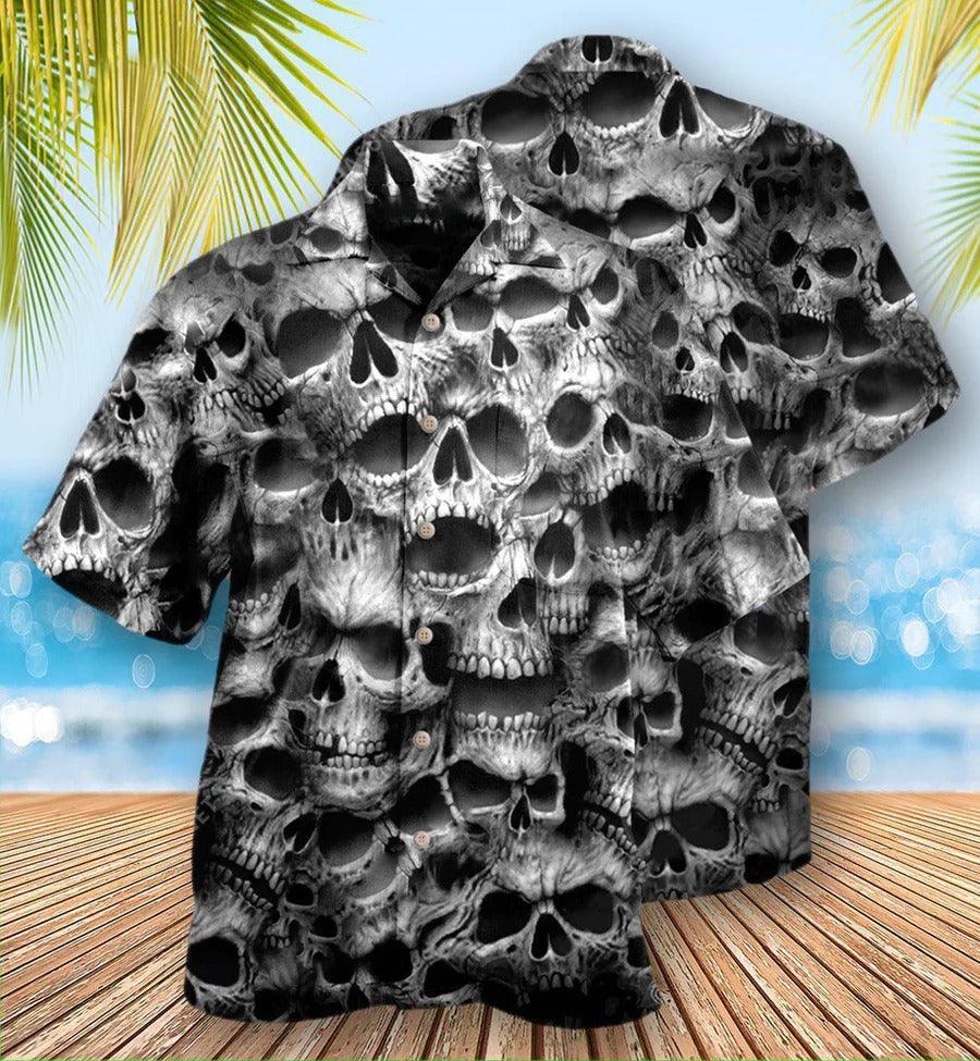Skull Aloha Hawaiian Shirt For Summer - Skull No Fear No Pain Hawaiian Shirt - Perfect Gift For Men, Women, Skull Lover