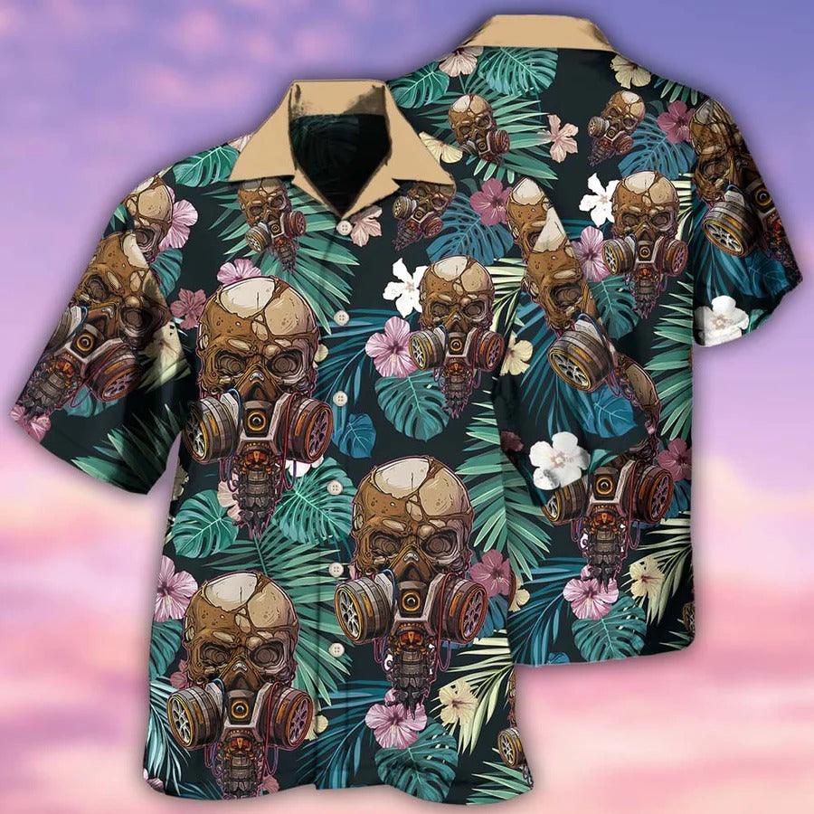 Skull Aloha Hawaiian Shirt For Summer - Skull Style Lover Skull, poison resistant mask Skull Hawaiian Shirt - Perfect Gift For Men, Women, Skull Lover - Image 2