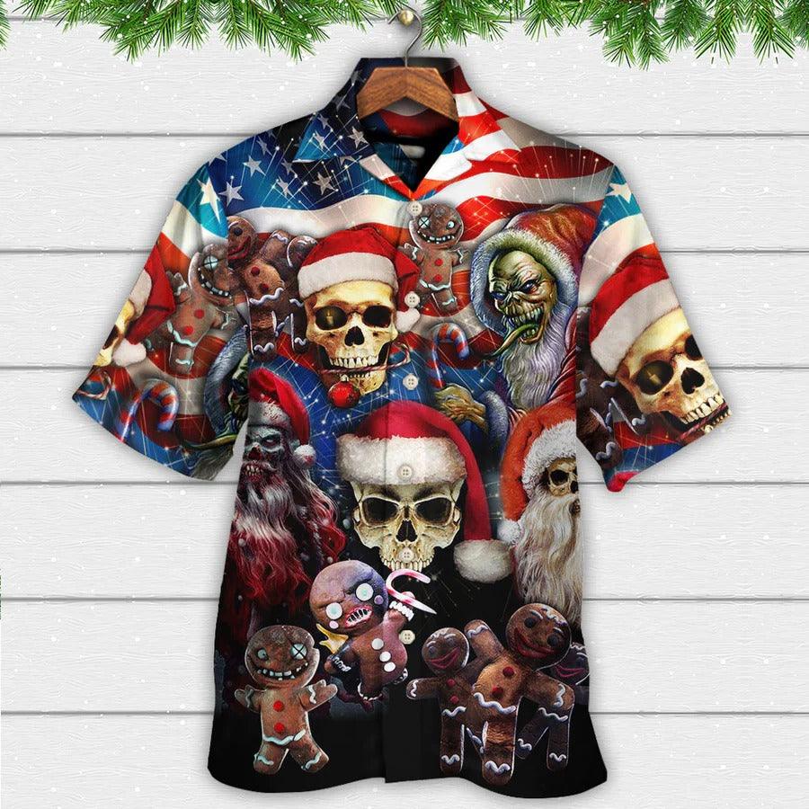 Skull Aloha Hawaiian Shirt For Summer - Skull Xmas US Flag Horror Skeleton Hawaiian Shirt - Perfect Gift For Men, Women, Skull Lover - Image 2