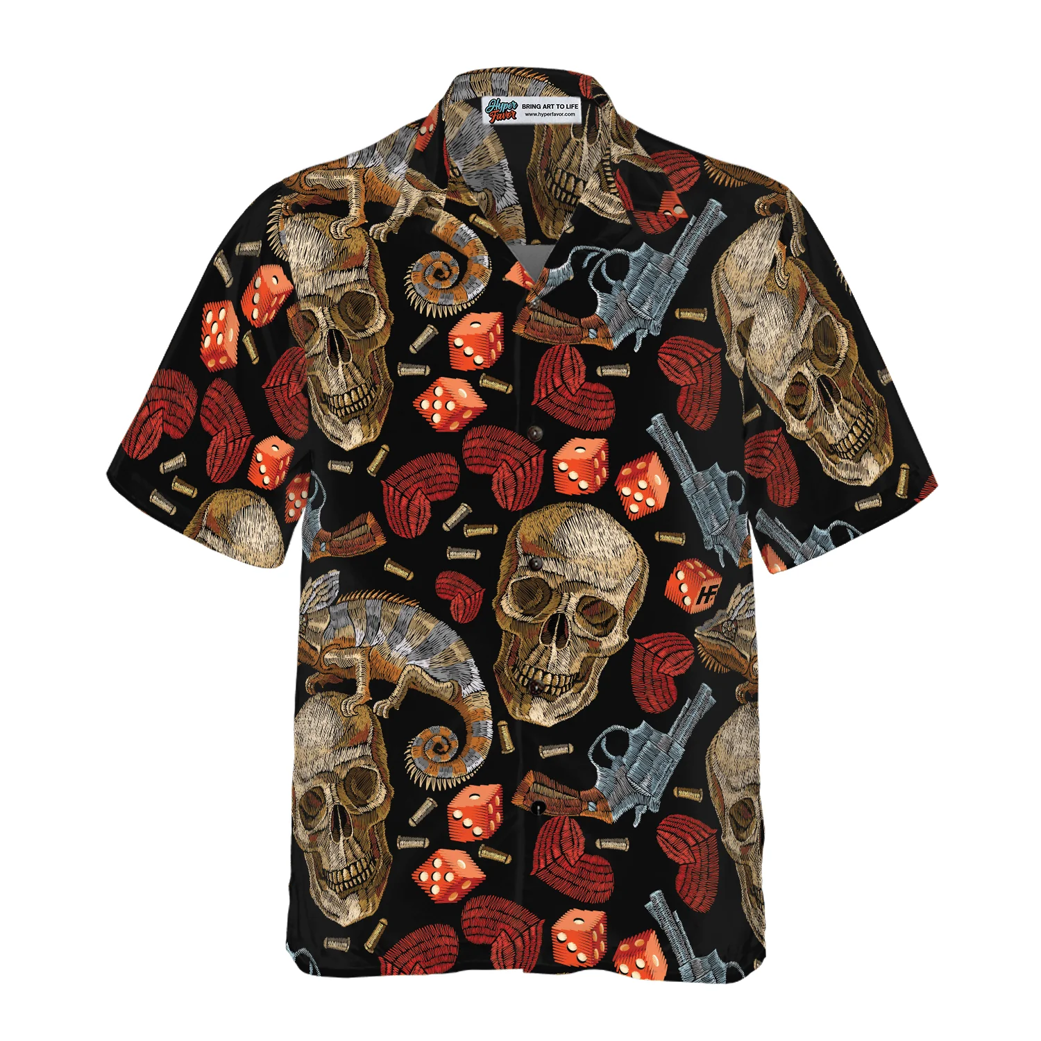 Skull Chameleon Aloha Hawaiian Shirt For Summer, Colorful Shirt For Men Women, Perfect Gift For Friend, Team, Family - Image 4