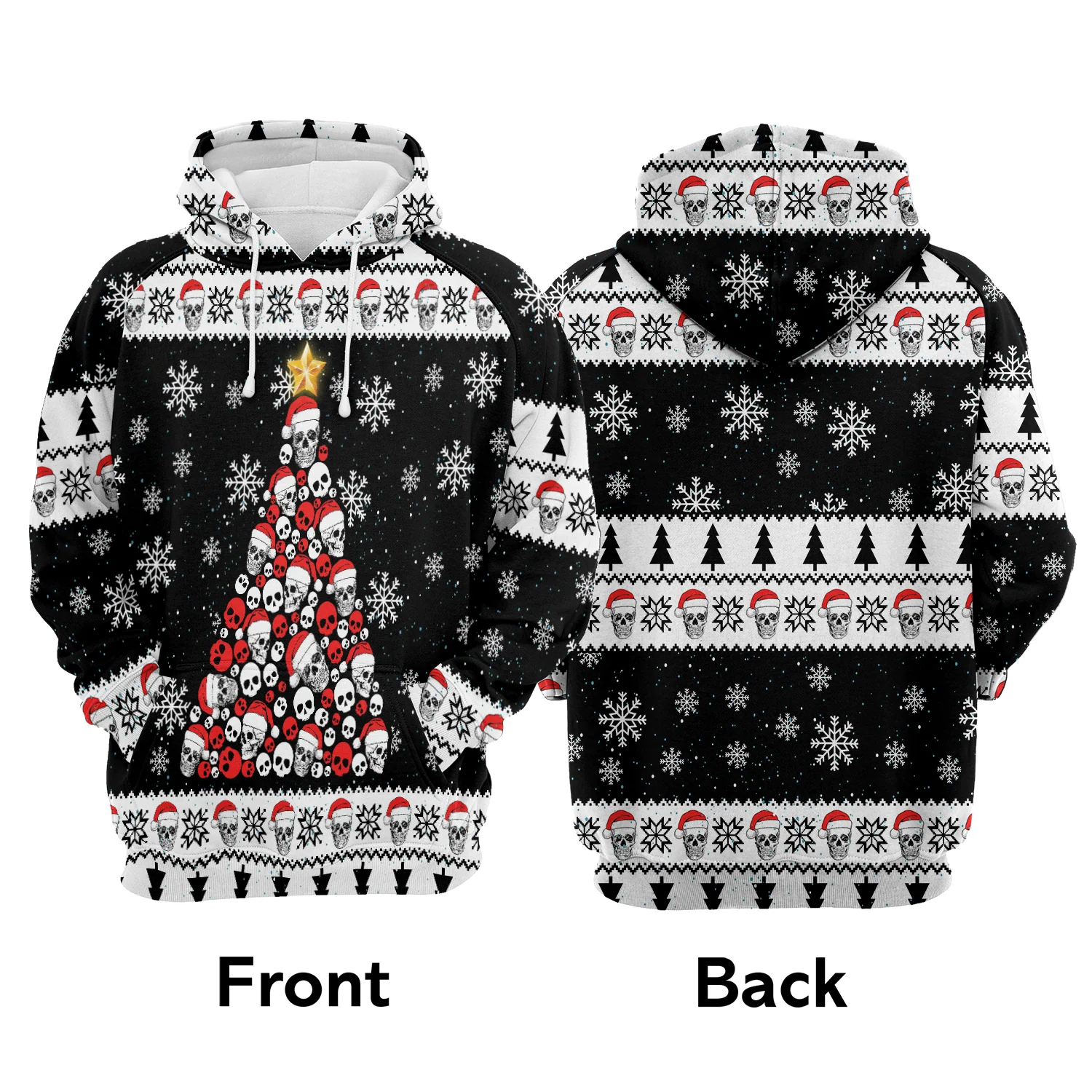 Skull Pine Tree Pullover Premium Hoodie, Perfect Outfit For Men And Women On Christmas New Year Autumn Winter - Image 2