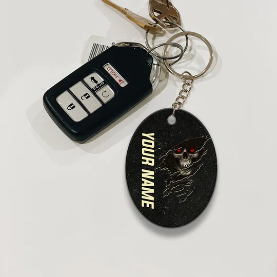 Skull Pool 8 Ball I'm Here To Break Your Balls Personalized Name Acrylic Keychain - Christmas Gift For Billiard Lovers, Billiard Players - Image 2