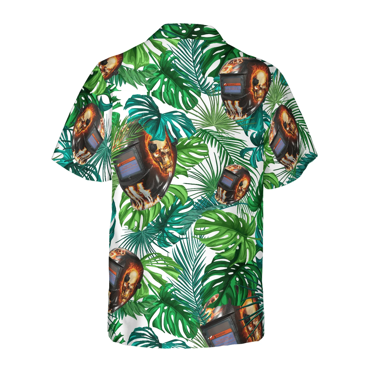 Skull Welder Helmet Tropical Aloha Hawaiian Shirt For Summer, Colorful Shirt For Men Women, Perfect Gift For Friend, Team, Family - Image 2