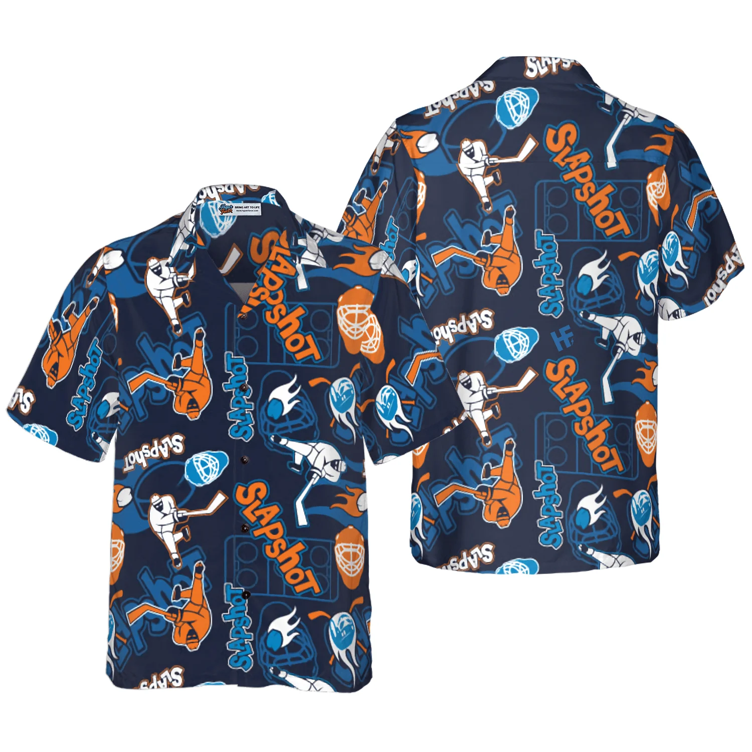 Slapshot Hockey Pattern Aloha Hawaiian Shirt For Summer, Colorful Shirt For Men Women, Perfect Gift For Friend, Team, Family, Hockey Lovers