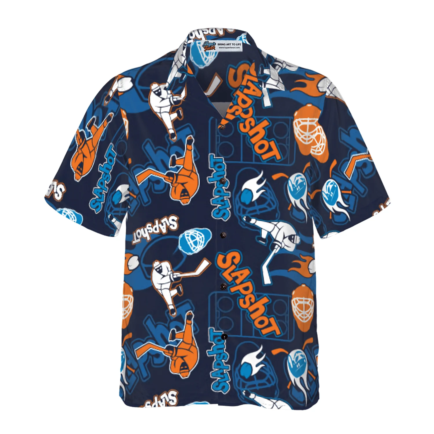 Slapshot Hockey Pattern Aloha Hawaiian Shirt For Summer, Colorful Shirt For Men Women, Perfect Gift For Friend, Team, Family, Hockey Lovers - Image 4