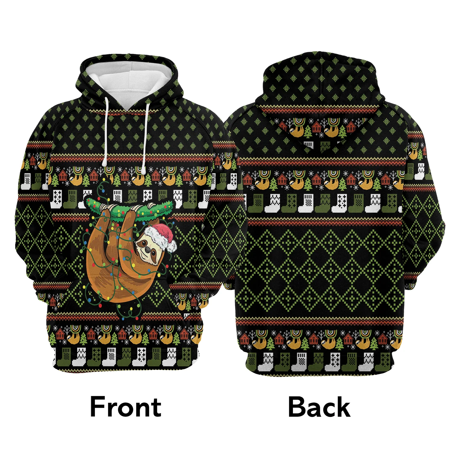 Sloth Christmas Pullover Premium Hoodie, Perfect Outfit For Men And Women On Christmas New Year Autumn Winter - Image 2