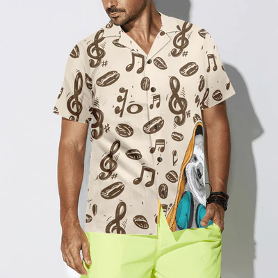 Sloth Hawaiian Shirt, Music Note And Sloth Aloha Shirt For Men - Perfect Gift For Husband, Boyfriend, Friend, Family - Image 4