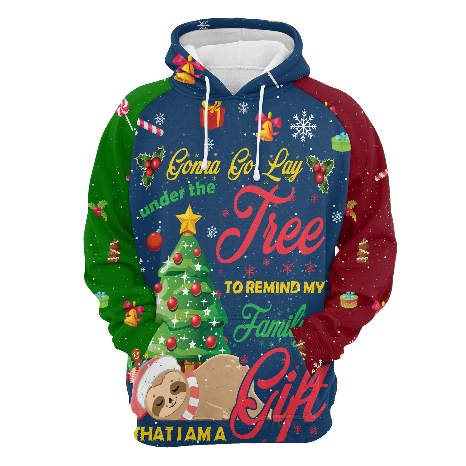 Sloth Pullover Premium Hoodie Gonna Go lay Under The Tree, Perfect Outfit For Men And Women On Christmas New Year Autumn Winter - Image 2