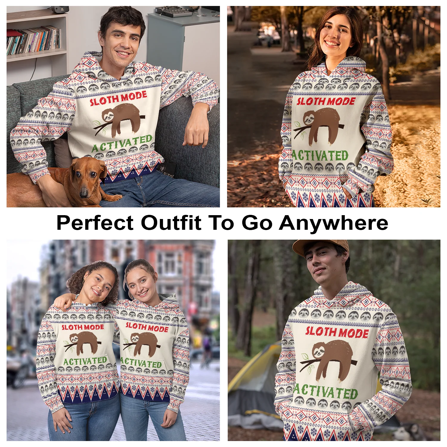 Sloth Pullover Premium Hoodie Mode Activated, Perfect Outfit For Men And Women On Christmas New Year Autumn Winter - Image 3