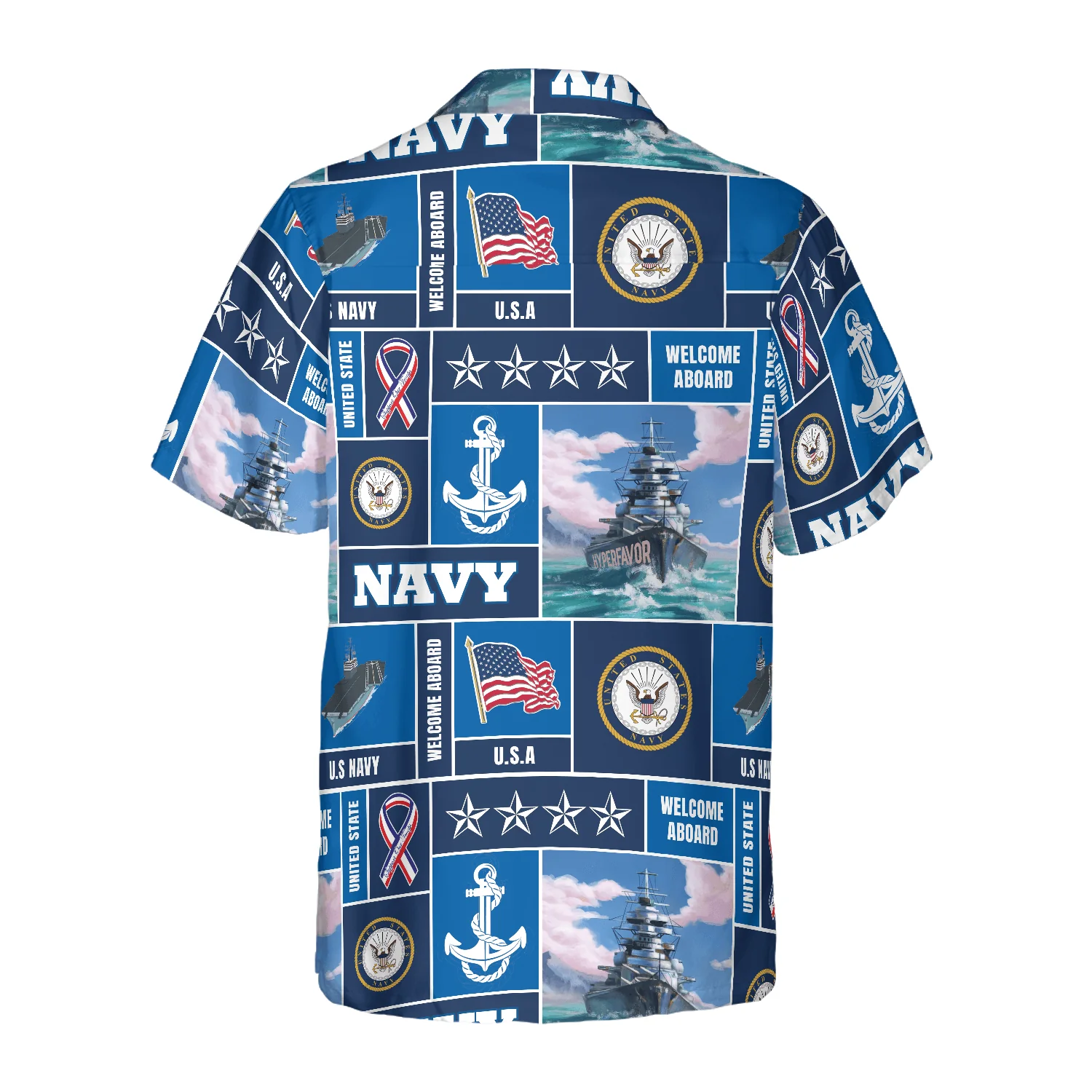 Soldier Hawaiian Shirt, Veteran Soldier US Navy Welcome To Aboard Aloha Shirt For Men - Perfect Gift For Soldier , Husband, Boyfriend, Friend, Family - Image 2