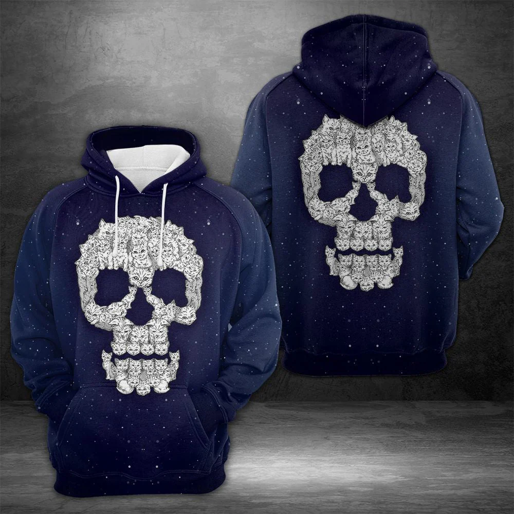 Sugar Skull Cat Pullover Premium Hoodie, Perfect Outfit For Men And Women On Christmas New Year Autumn Winter - Image 2