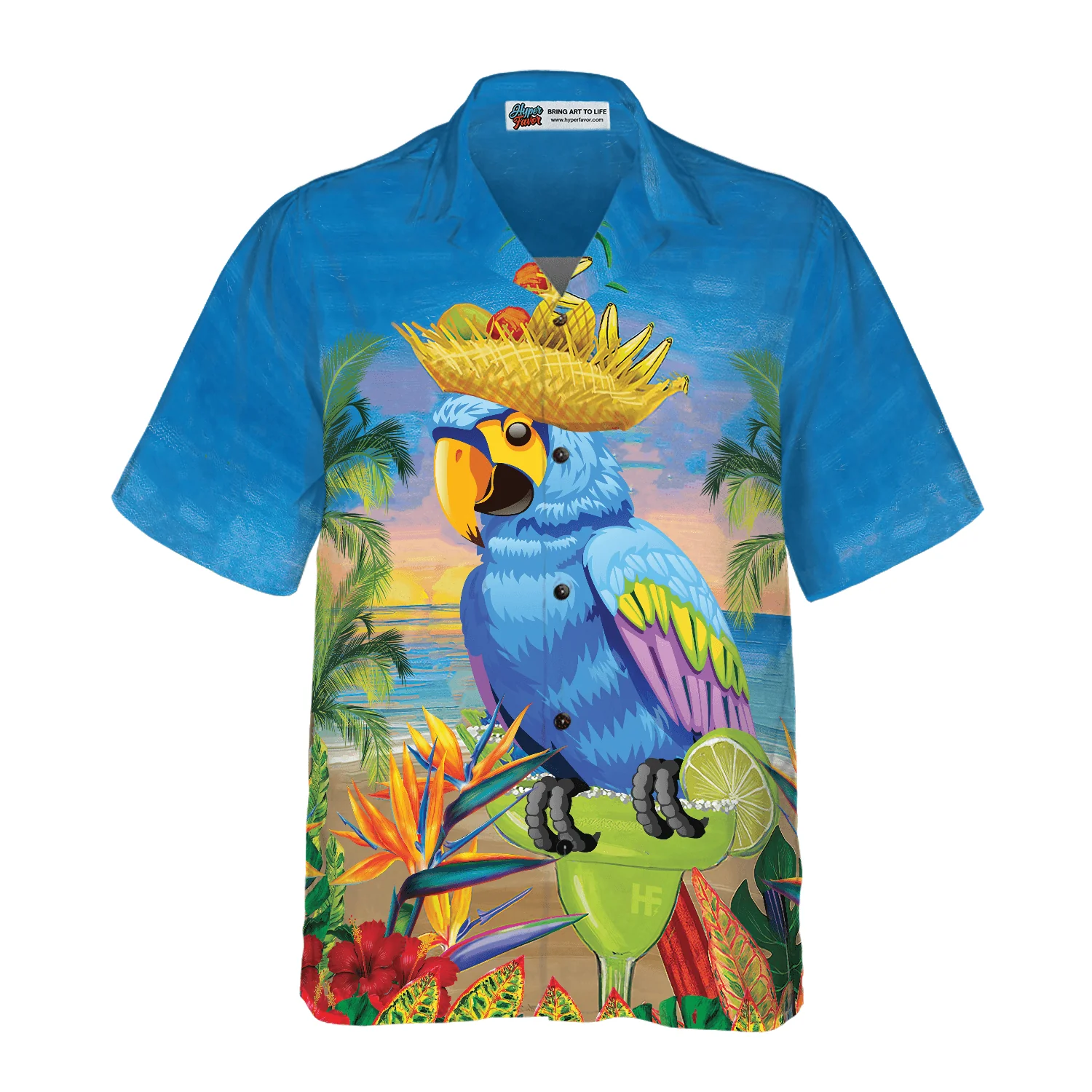 Summer Beach Parrot Hawaiian Shirt, Colorful Summer Aloha Shirts For Men Women, Perfect Gift For Husband, Wife, Boyfriend, Friend - Image 4