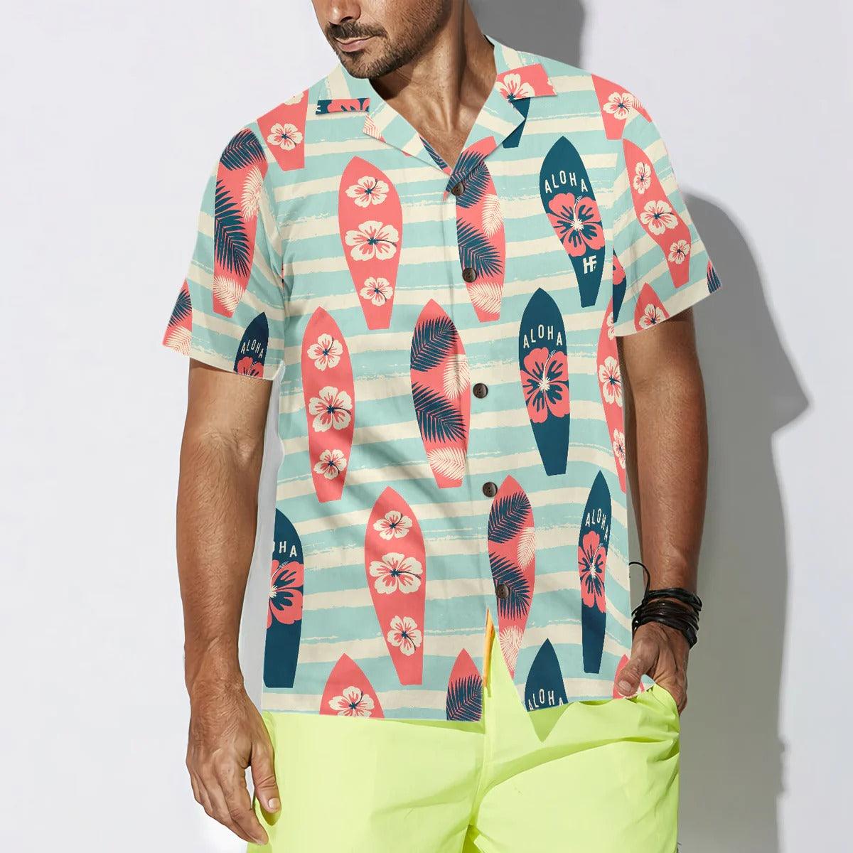 Surfboards Pattern Hawaiian Shirt, Surfboards Hawaiian Shirt, Colorful Summer Aloha Shirt- Perfect Gift For Men, Women, Friend, Family - Image 4