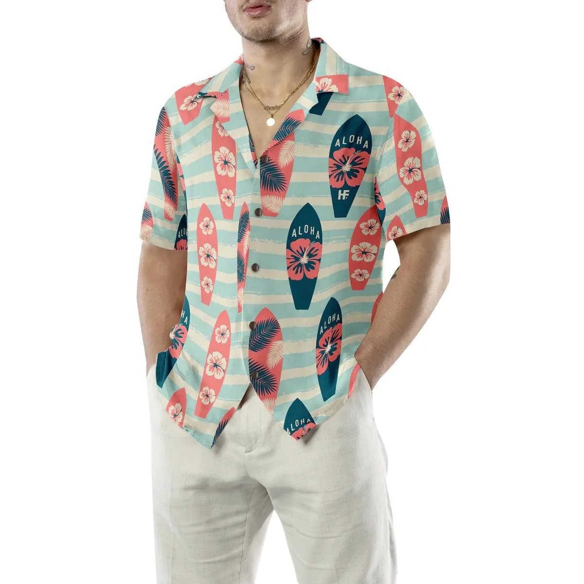 Surfboards Pattern Hawaiian Shirt, Surfboards Hawaiian Shirt, Colorful Summer Aloha Shirt- Perfect Gift For Men, Women, Friend, Family - Image 5