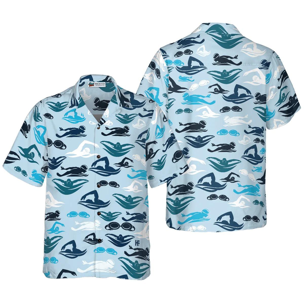 Swimming Aloha Hawaiian Shirt, Swimming Pattern Hawaiian Shirt, Swimming Hawaii Shirt For Summer - Perfect Gift For Men, Women, Swimming Lover, Friend