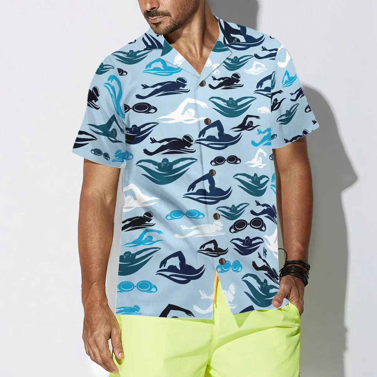 Swimming Aloha Hawaiian Shirt, Swimming Pattern Hawaiian Shirt, Swimming Hawaii Shirt For Summer - Perfect Gift For Men, Women, Swimming Lover, Friend - Image 4