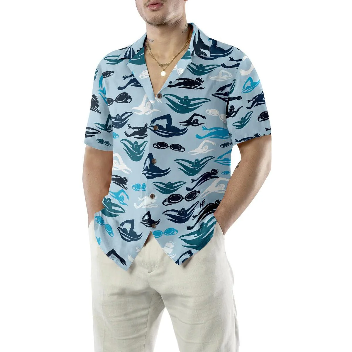 Swimming Aloha Hawaiian Shirt, Swimming Pattern Hawaiian Shirt, Swimming Hawaii Shirt For Summer - Perfect Gift For Men, Women, Swimming Lover, Friend - Image 5