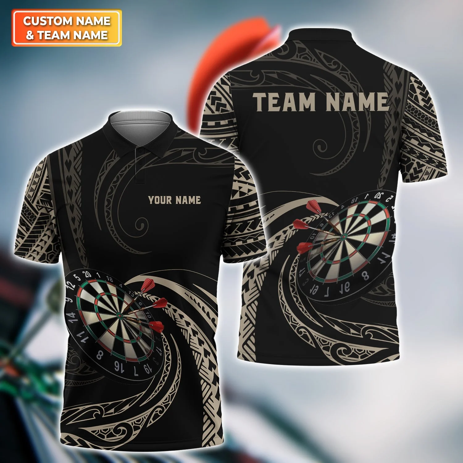 Tattoo Maori Tribal And Darts Personalized Hawaiian Shirt, Perfect Jerseys For Darts Players Team - Image 3