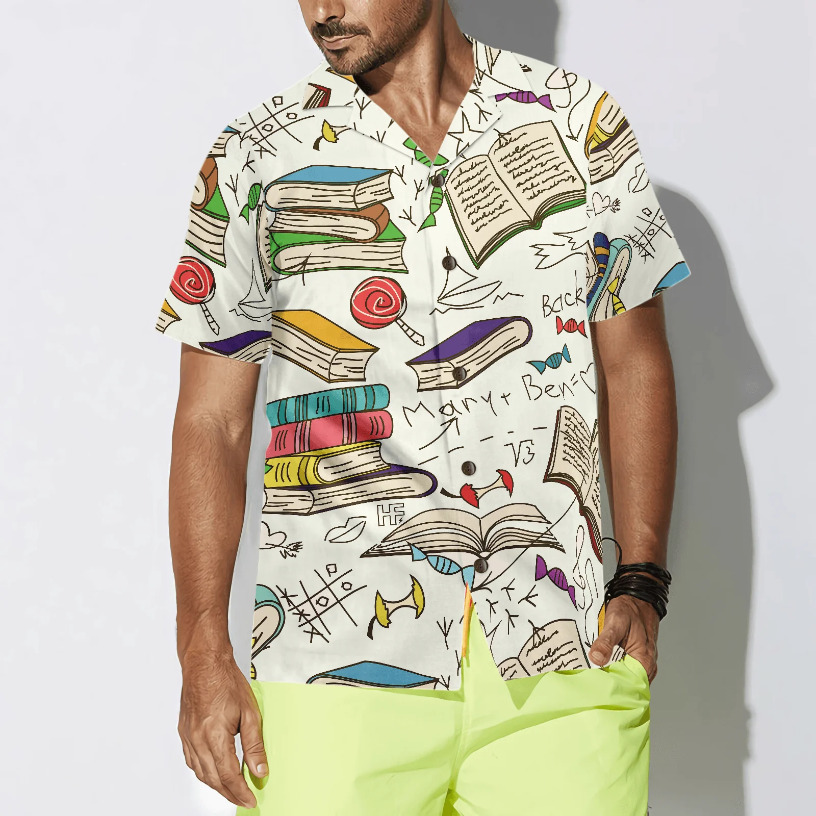 Teacher Hawaiian Shirt, Books, New School Year Is Coming Teacher Aloha Shirt For Men And Women - Perfect Gift For Teacher, Husband, Boyfriend, Friend, Family