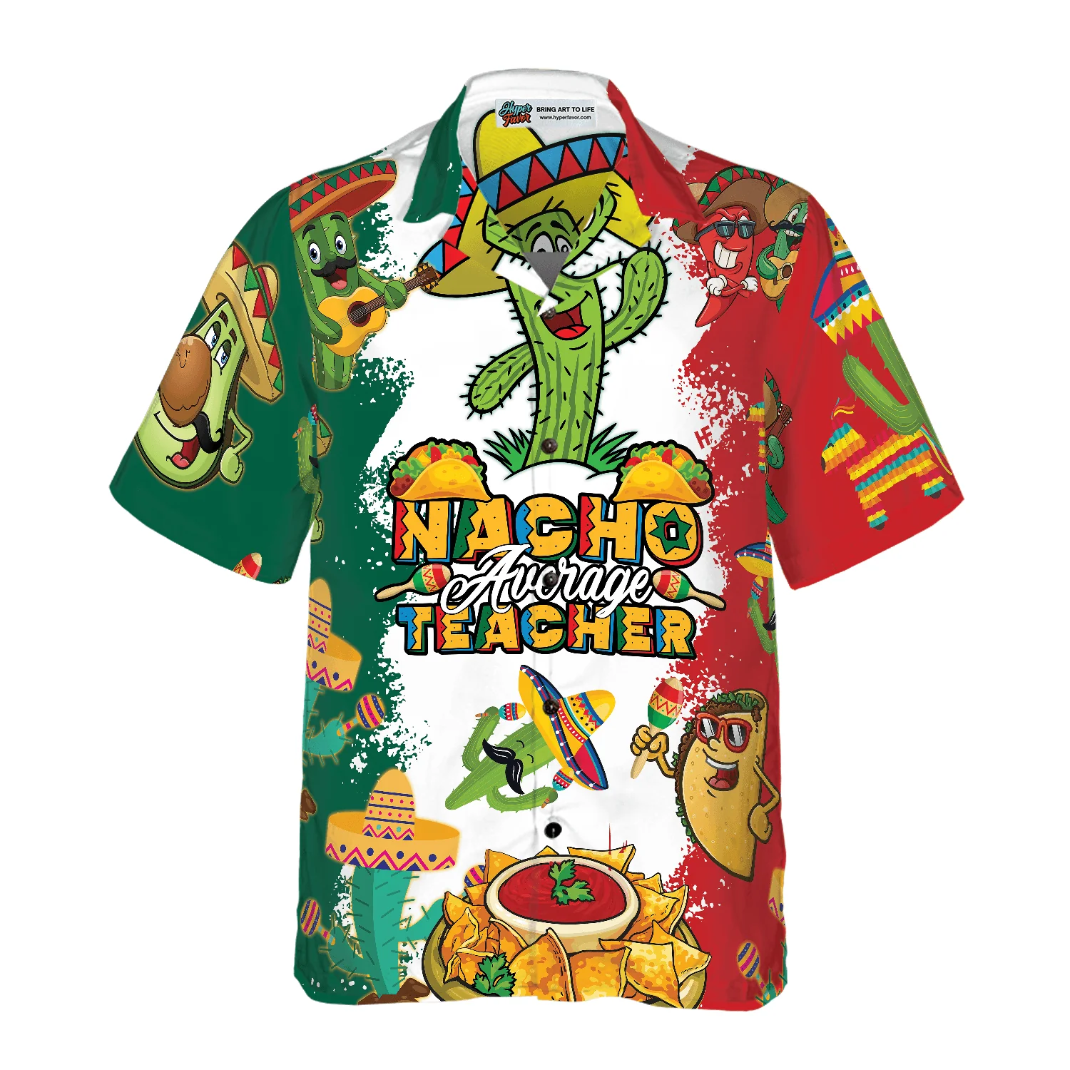 Teacher Hawaiian Shirt, Nacho Average Teacher Aloha Shirt For Men And Women - Perfect Gift For Teacher, Husband, Boyfriend, Friend, Family - Image 3