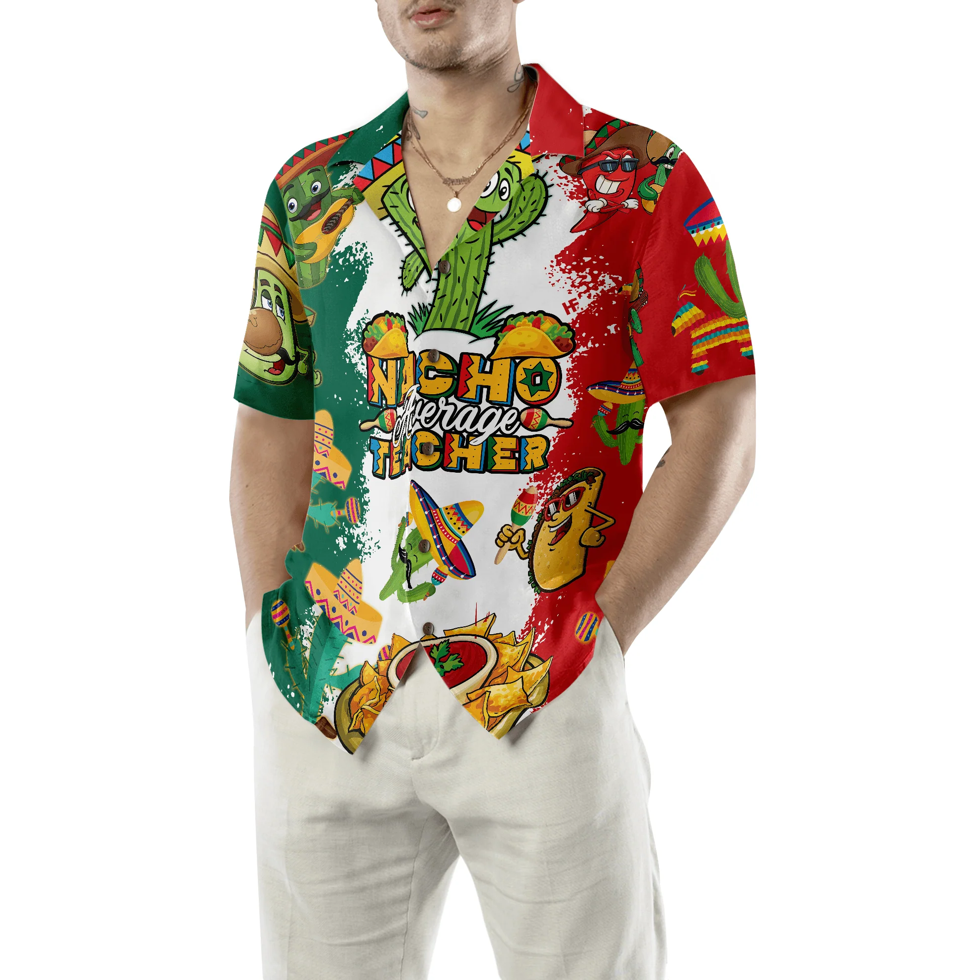 Teacher Hawaiian Shirt, Nacho Average Teacher Aloha Shirt For Men And Women - Perfect Gift For Teacher, Husband, Boyfriend, Friend, Family - Image 5