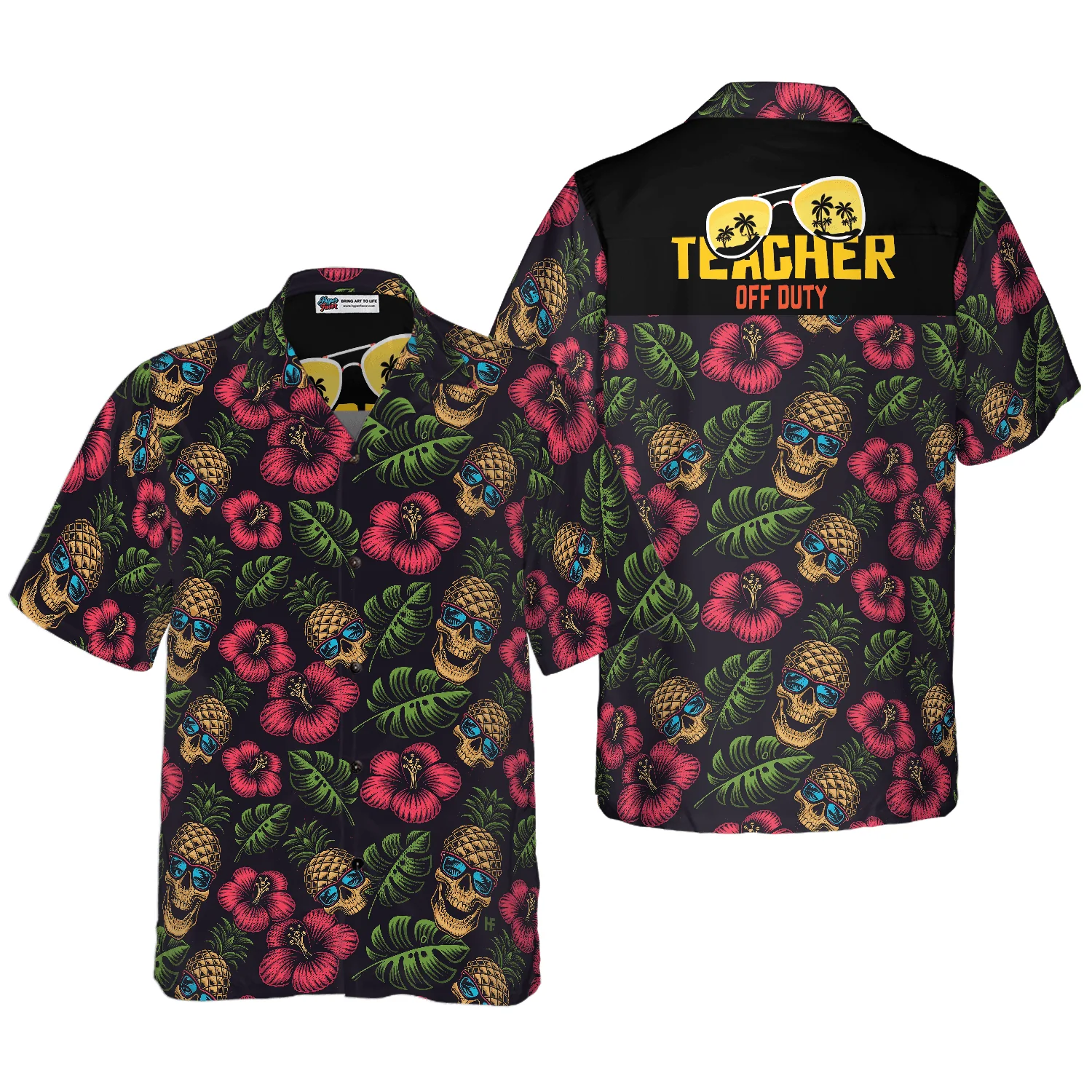 Teacher Hawaiian Shirt, Tropical Floral Teacher Off Duty Aloha Shirt For Men And Women - Perfect Gift For Teacher, Husband, Boyfriend, Friend, Family