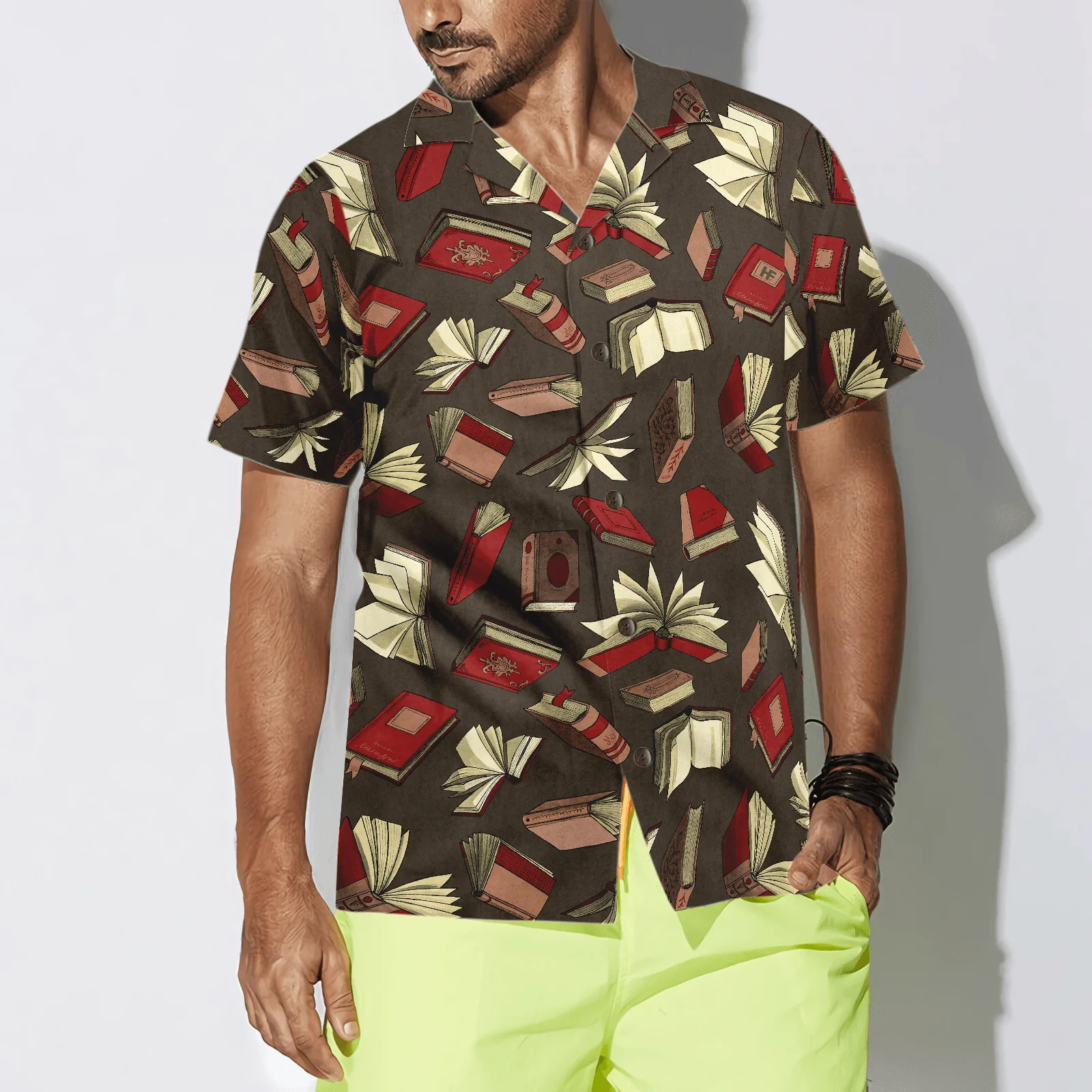 Teacher Hawaiian Shirt, Vintage Book In The Library Teacher Aloha Shirt For Men - Perfect Gift For Teacher, Husband, Boyfriend, Friend, Family - Image 5