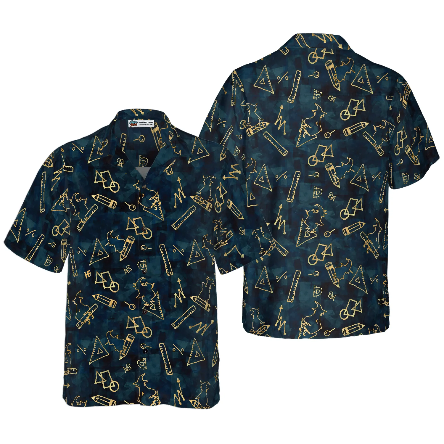 Teacher Hawaiian Shirt, Witch Math Halloween Teacher Aloha Shirt For Men - Perfect Gift For Teacher, Husband, Boyfriend, Friend, Family