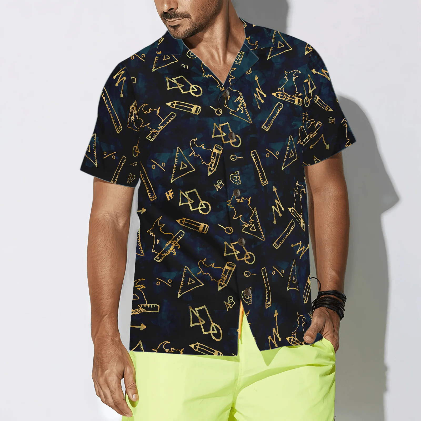 Teacher Hawaiian Shirt, Witch Math Halloween Teacher Aloha Shirt For Men - Perfect Gift For Teacher, Husband, Boyfriend, Friend, Family - Image 4