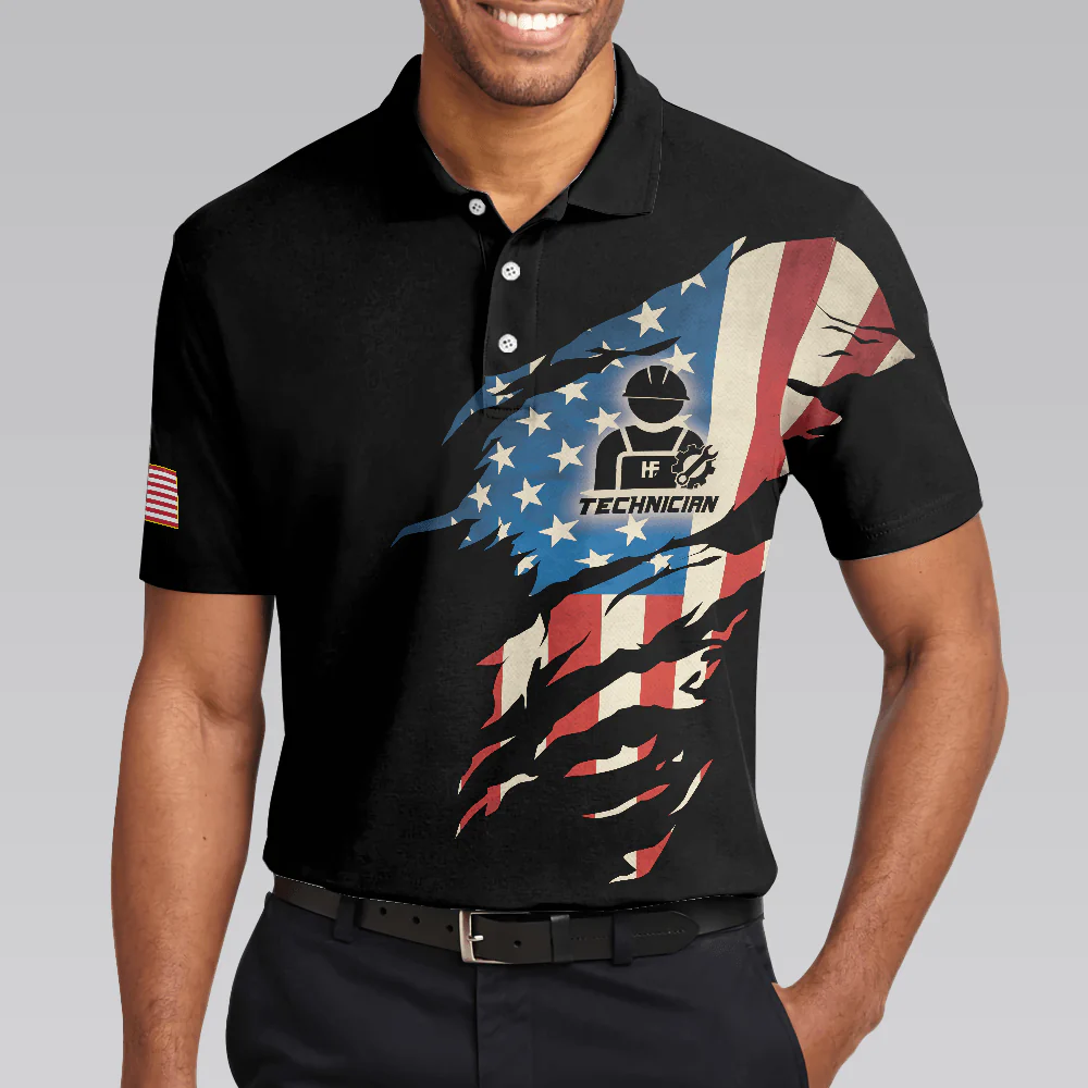 Technician My Craft Allows Me To Fix Anything Polo Shirt, Skull American Flag Polo Shirt, Best Technician Shirt For Men - Gift For Men, Technician - Image 4