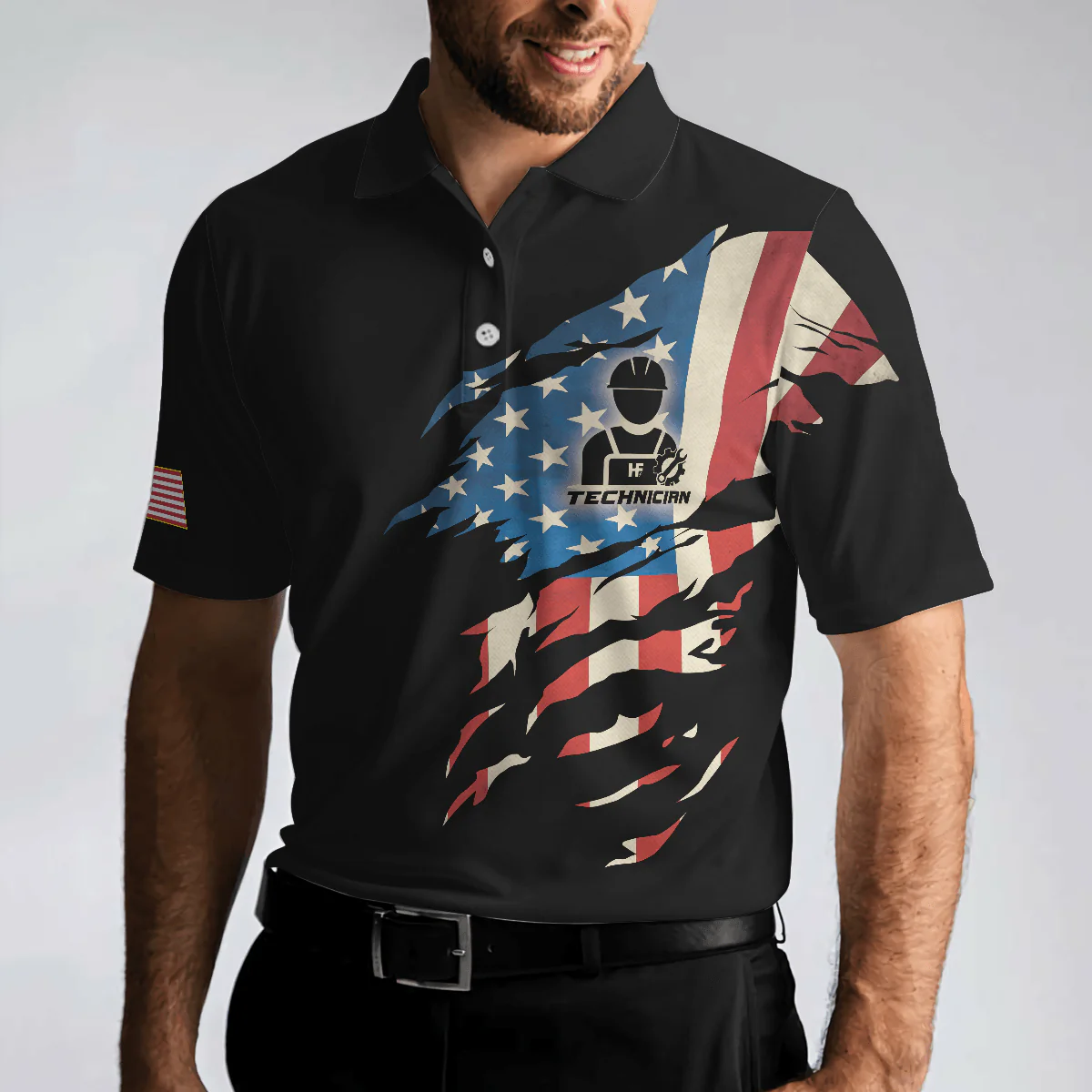 Technician My Craft Allows Me To Fix Anything Polo Shirt, Skull American Flag Polo Shirt, Best Technician Shirt For Men - Gift For Men, Technician - Image 5